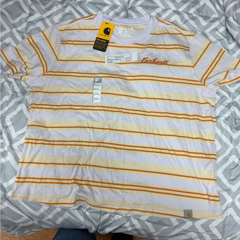 Carhartt Women's TENCEL™ Fiber Series Loose Fit Short-Sleeve Striped T-Shirt NWT